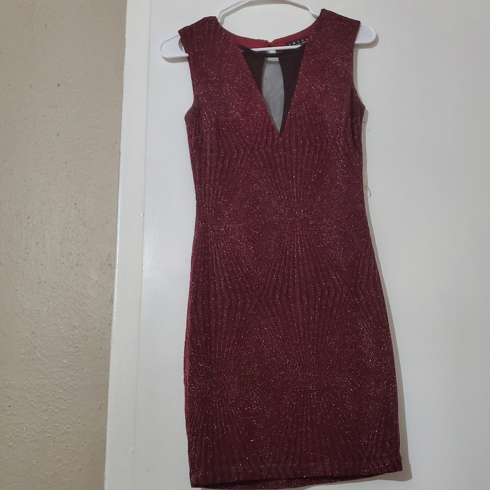 Mini drak red dress